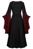 Plus Size Black Long Sleeves Vintage Halloween Dress