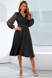Long Sleeves Lace Wedding Party Dress with Ruffles