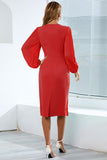 Bodycon Long Sleeves Casual Dress with Ruffles