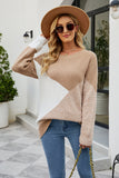 Round Neck Black Loose Women's Knitted Sweater