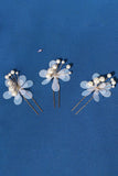 Pearl Three Pieces Handmade Flower Bridal Hair Clip