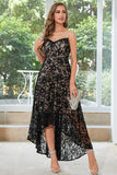 Black High-low Sleeveless Lace Dress
