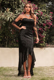 Sequins Black Off the Shoulder Ball Dress