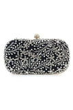 Black Beaded Evening Clutch Bag