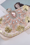 Sparkly Sequins Blush Evening Party Handbag with Beading