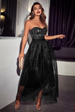 Sparkly Sweetheart Black Ball Dress with Sequins