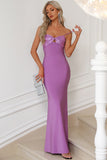 Mermaid Spaghetti Straps Purple Ball Dress