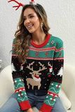 Green Christmas Tree Reindeer Christmas Sweater