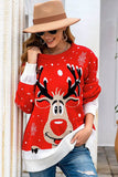 Black Christmas Reindeer Black Snowflake Sweater