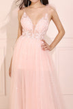 Glitter Pink Long Ball Dress