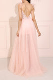 Glitter Pink Long Ball Dress