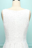 White V-neck Lace Dress
