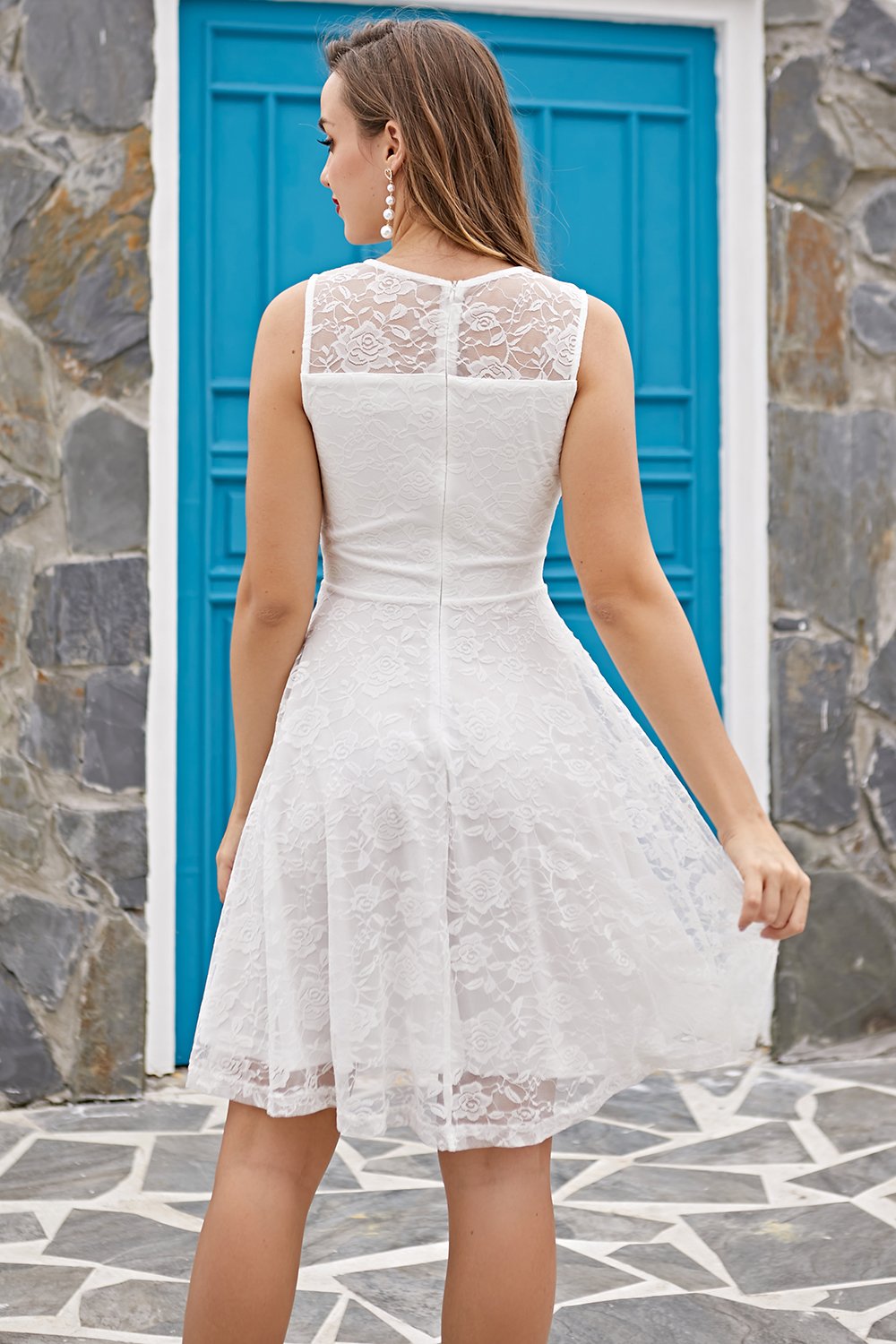 White Short Lace Dress