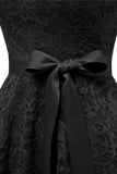 Black Lace Party Dress with Sleeves