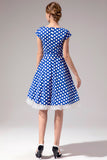 Royal Blue White Dot Vintage Dress
