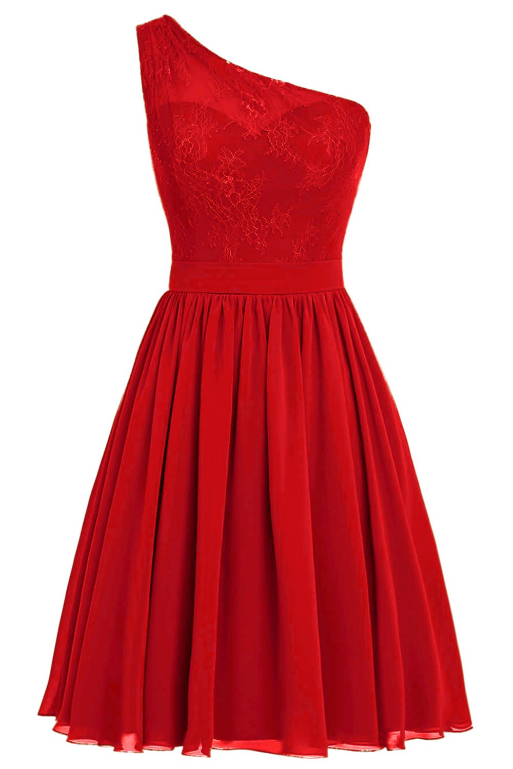 One-Shoulder Red Party Dress
