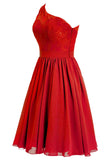 One-Shoulder Red Party Dress
