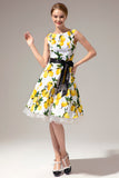 Vintage Floral Print Swing Dress