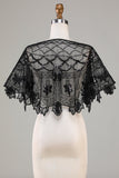 Sequins Black Glitter 1920s Cape with Beading