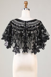 Glitter Sequins Black 1920s Cape