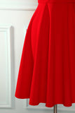 Red Solid Hoco Dress
