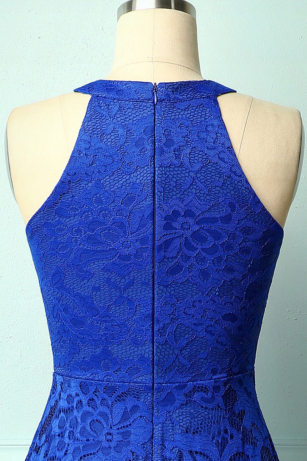 Asymmetric Royal Blue Lace