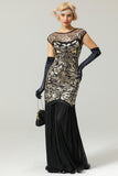 Black 1920s Flapper Glitter Dresses