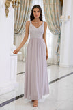 Grey Sequins A-line Prom Dress