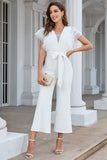 White Lace Formal Jumpsuits
