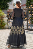 Black Bateau Neck Mother-of-the-Bride Dress