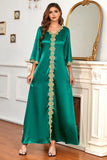 Green Formal Evening Dress with Sleeves