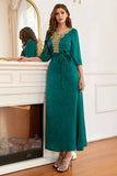Emerald Green Mother of the Bride Dress with Appliques