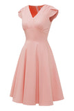 Blush Short Sleeves Vintage 1950s Dress
