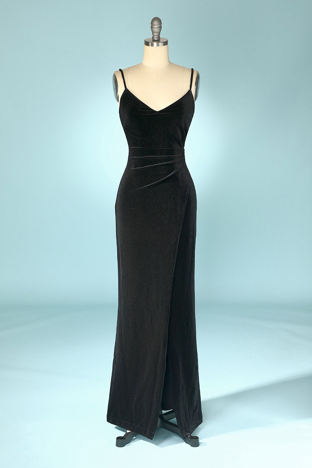 Black Velvet Body-Fitting Evening Party Dress