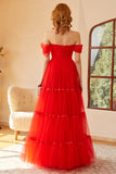 Red Off-the-Shoulder Ball Dress