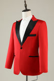 Notched Lapel Red Prom Blazer for Men