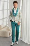 Shawl Lapel One Button Light Green 3 Piece Men's Homecoming Suits