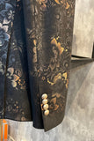 Dark Brown Shawl Lapel Jacquard Men's Prom Blazer
