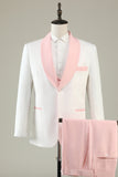 Light Pink Shawl Lapel 3 Piece Men's Prom Suits