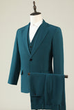 Dark Green Notched Lapel 3 Piece Men's Prom Suits