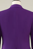 Purple Double Breasted 3 Piece Prom Homecoming Suits