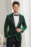 Dark Green Peak Lapel Men's Prom Blazer