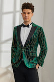 Dark Green Peak Lapel Men's Prom Blazer