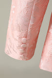 Light Pink Jacquard 2-Piece Shawl Lapel One Button Prom Suits