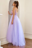 Purple Beading Tulle Ball Dress