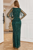 Dark Green Sequin Sheath Formal Evening Party Dress