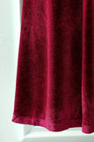 Dark Red Knee Long Velvet Party Dress
