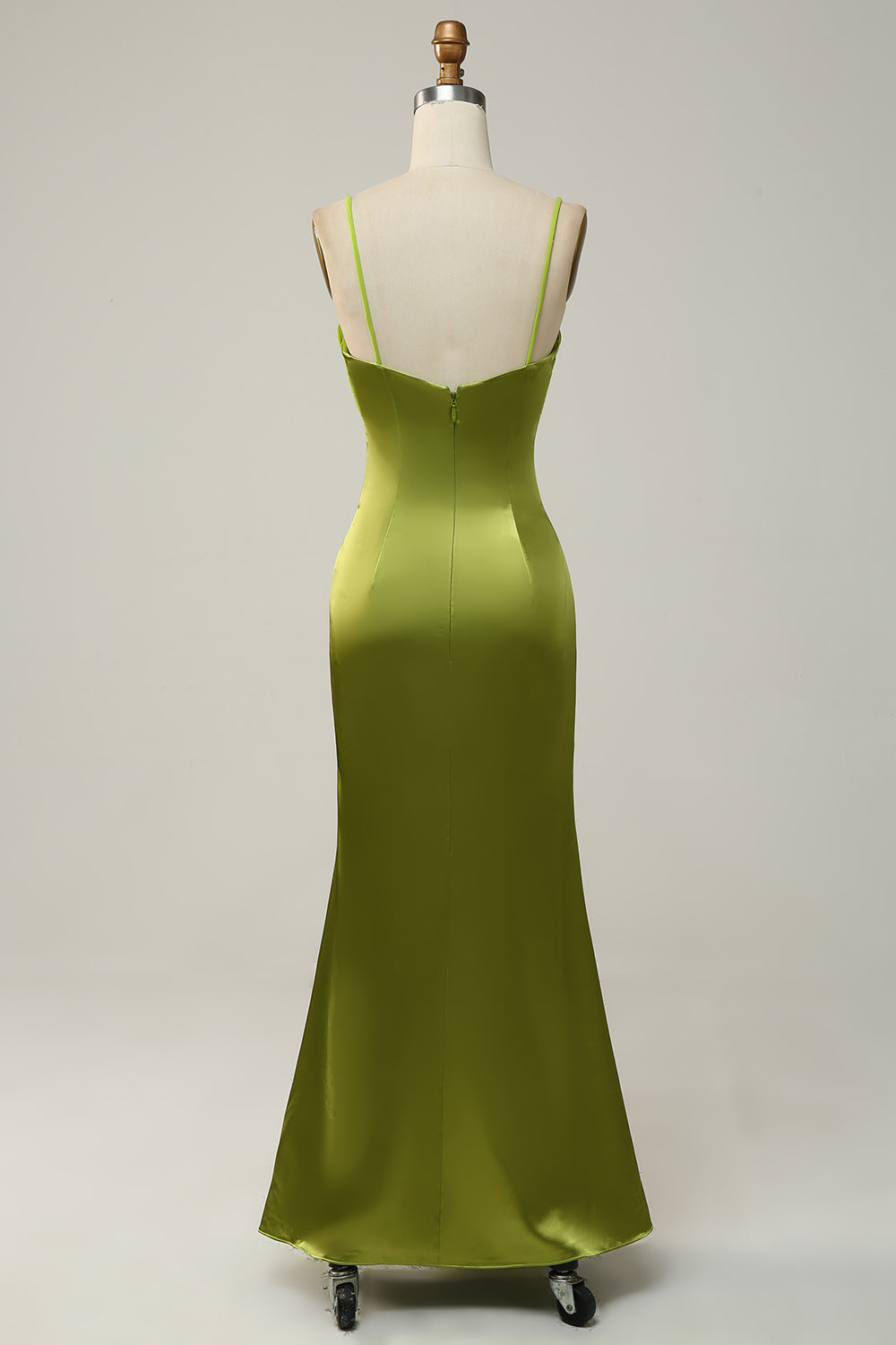 Zapaka Women Lemon Green Bridesmaid Dress Sheath Spaghetti Straps Wedding Guest Party Dress with Silt ZAPAKA NZ Zapaka Women Lemon Green Bridesmaid Dress Sheath Spaghetti Straps Wedding Guest Party Dress with Silt ZAPAKA NZ