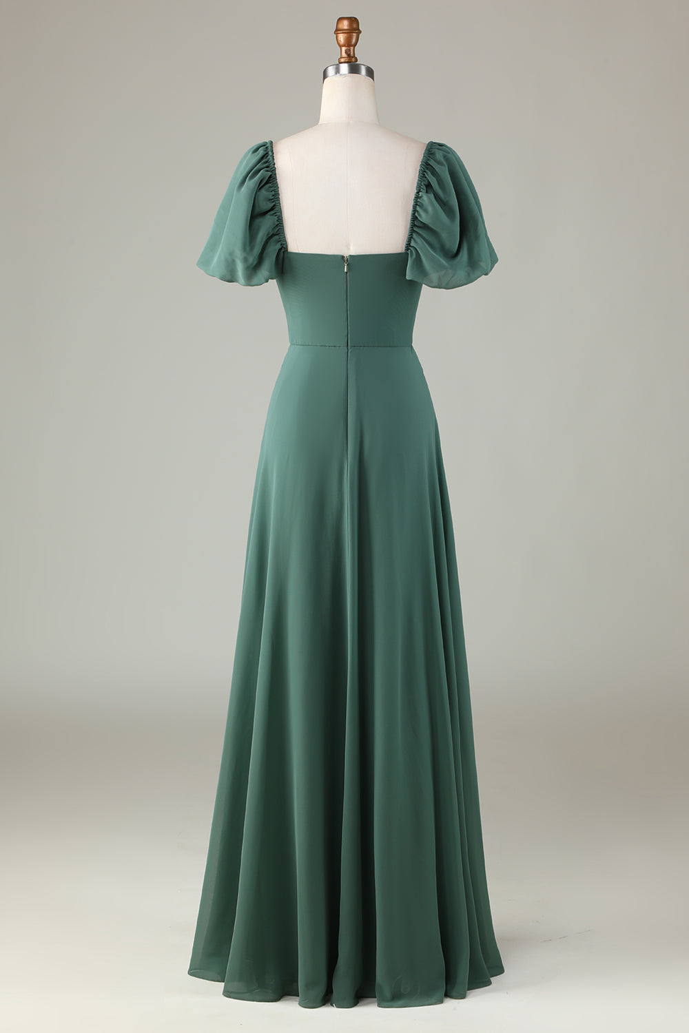 ZAPAKA Women Eucalyptus Bridesmaid Dress with Puff Sleeves Chiffon A-Line Wedding Guest Dress ZAPAKA NZ ZAPAKA Women Eucalyptus Bridesmaid Dress with Puff Sleeves Chiffon A-Line Wedding Guest Dress ZAPAKA NZ