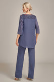 Stormy 3 Piece Chiffon Lace Mother of Pants Suits